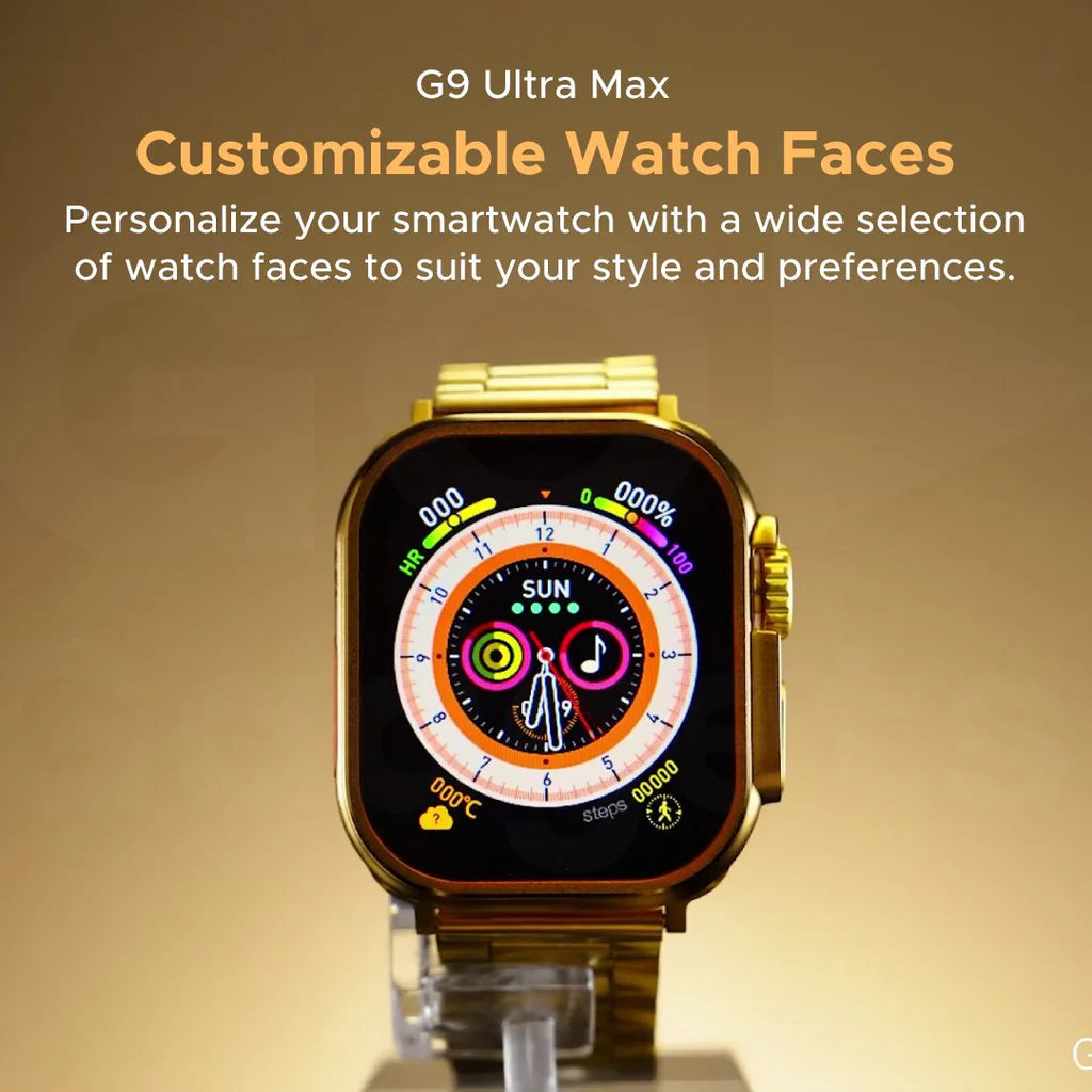 G9 Ultra Pro Smart Watch | Fendior | Golden Edition | 3 Pairs of Straps